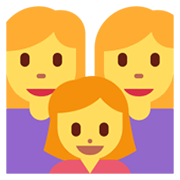 👩‍👩‍👧 Emoji Familia: Mujer, Mujer, Niña en Twitter Twemoji 13.0.1.