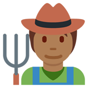 🧑🏾‍🌾 Emoji Agricultor: Tono De Piel Oscuro Medio en Twitter Twemoji 13.0.1.