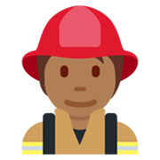 🧑🏾‍🚒 Emoji Feuerwehrmann/-frau: mitteldunkle Hautfarbe Twitter Twemoji 13.0.1.