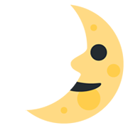 🌛 Emoji Luna De Cuarto Creciente Con Cara en Twitter Twemoji 13.0.1.