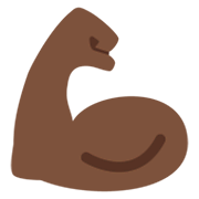 Émoji 💪🏿 Biceps Contracté : Peau Foncée sur Twitter Twemoji 13.0.1.