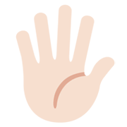 🖐🏻 Emoji Hand mit gespreizten Fingern: helle Hautfarbe Twitter Twemoji 13.0.1.