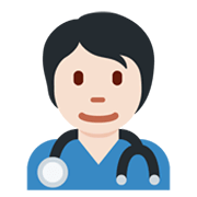 🧑🏻‍⚕️ Emoji Profesional Sanitario: Tono De Piel Claro en Twitter Twemoji 13.0.1.