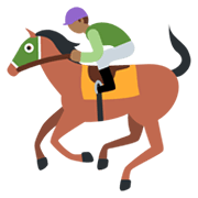 🏇🏾 Emoji Pferderennen: mitteldunkle Hautfarbe Twitter Twemoji 13.0.1.