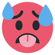 Emoji 🥵 Faccina Accaldata su Twitter Twemoji 13.0.1.