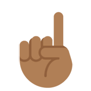 ☝🏾 Emoji Dedo índice Hacia Arriba: Tono De Piel Oscuro Medio en Twitter Twemoji 13.0.1.