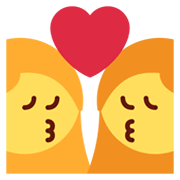 👩‍❤️‍💋‍👩 Emoji sich küssendes Paar: Frau, Frau Twitter Twemoji 13.0.1.
