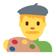 Emoji 👨‍🎨 Artista Uomo su Twitter Twemoji 13.0.1.