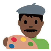 👨🏿‍🎨 Emoji Künstler: dunkle Hautfarbe Twitter Twemoji 13.0.1.