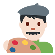 👨🏻‍🎨 Emoji Künstler: helle Hautfarbe Twitter Twemoji 13.0.1.
