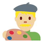 👨🏼‍🎨 Emoji Artista Hombre: Tono De Piel Claro Medio en Twitter Twemoji 13.0.1.
