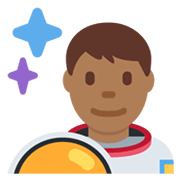 👨🏾‍🚀 Emoji Astronauta Hombre: Tono De Piel Oscuro Medio en Twitter Twemoji 13.0.1.
