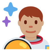 👨🏽‍🚀 Emoji Astronauta Homem: Pele Morena na Twitter Twemoji 13.0.1.