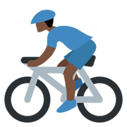 Émoji 🚴🏿‍♂️ Cycliste Homme : Peau Foncée sur Twitter Twemoji 13.0.1.