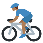 Emoji 🚴🏾‍♂️ Ciclista Uomo: Carnagione Abbastanza Scura su Twitter Twemoji 13.0.1.