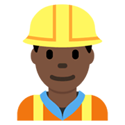 👷🏿‍♂️ Emoji Bauarbeiter: dunkle Hautfarbe Twitter Twemoji 13.0.1.
