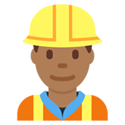 👷🏾‍♂️ Emoji Bauarbeiter: mitteldunkle Hautfarbe Twitter Twemoji 13.0.1.