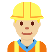 👷🏼‍♂️ Emoji Bauarbeiter: mittelhelle Hautfarbe Twitter Twemoji 13.0.1.