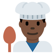 👨🏿‍🍳 Emoji Cocinero: Tono De Piel Oscuro en Twitter Twemoji 13.0.1.