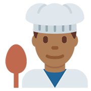 👨🏾‍🍳 Emoji Cocinero: Tono De Piel Oscuro Medio en Twitter Twemoji 13.0.1.