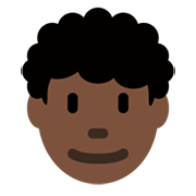 👨🏿‍🦱 Emoji Homem: Pele Escura E Cabelo Cacheado na Twitter Twemoji 13.0.1.