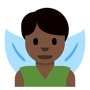 🧚🏿‍♂️ Emoji Homem Fada: Pele Escura na Twitter Twemoji 13.0.1.