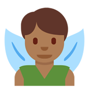 🧚🏾‍♂️ Emoji Hada Hombre: Tono De Piel Oscuro Medio en Twitter Twemoji 13.0.1.
