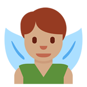 🧚🏽‍♂️ Emoji Hada Hombre: Tono De Piel Medio en Twitter Twemoji 13.0.1.