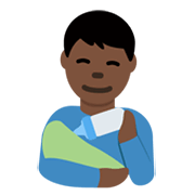 👨🏿‍🍼 Emoji Homem Alimentando Bebê: Pele Escura na Twitter Twemoji 13.0.1.