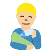 👨🏼‍🍼 Emoji Hombre Que Alimenta Al Bebé: Tono De Piel Claro Medio en Twitter Twemoji 13.0.1.