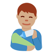 👨🏽‍🍼 Emoji Homem Alimentando Bebê: Pele Morena na Twitter Twemoji 13.0.1.