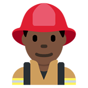 👨🏿‍🚒 Emoji Feuerwehrmann: dunkle Hautfarbe Twitter Twemoji 13.0.1.
