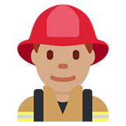 Émoji 👨🏽‍🚒 Pompier Homme : Peau Légèrement Mate sur Twitter Twemoji 13.0.1.
