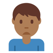 🙍🏾‍♂️ Emoji missmutiger Mann: mitteldunkle Hautfarbe Twitter Twemoji 13.0.1.