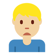 🙍🏼‍♂️ Emoji Hombre Frunciendo El Ceño: Tono De Piel Claro Medio en Twitter Twemoji 13.0.1.