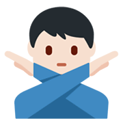 🙅🏻‍♂️ Emoji Mann mit überkreuzten Armen: helle Hautfarbe Twitter Twemoji 13.0.1.