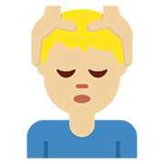 Emoji 💆🏼‍♂️ Uomo Che Riceve Un Massaggio: Carnagione Abbastanza Chiara su Twitter Twemoji 13.0.1.