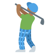 🏌🏾‍♂️ Emoji Hombre Jugando Al Golf: Tono De Piel Oscuro Medio en Twitter Twemoji 13.0.1.