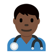👨🏿‍⚕️ Emoji Homem Profissional Da Saúde: Pele Escura na Twitter Twemoji 13.0.1.