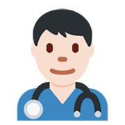 👨🏻‍⚕️ Emoji Profesional Sanitario Hombre: Tono De Piel Claro en Twitter Twemoji 13.0.1.
