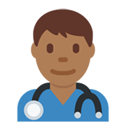 👨🏾‍⚕️ Emoji Profesional Sanitario Hombre: Tono De Piel Oscuro Medio en Twitter Twemoji 13.0.1.