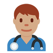 👨🏽‍⚕️ Emoji Profesional Sanitario Hombre: Tono De Piel Medio en Twitter Twemoji 13.0.1.