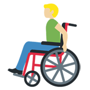 👨🏼‍🦽 Emoji Mann in manuellem Rollstuhl: mittelhelle Hautfarbe Twitter Twemoji 13.0.1.