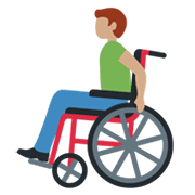👨🏽‍🦽 Emoji Mann in manuellem Rollstuhl: mittlere Hautfarbe Twitter Twemoji 13.0.1.