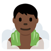 🧖🏿‍♂️ Emoji Mann in Dampfsauna: dunkle Hautfarbe Twitter Twemoji 13.0.1.