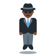 🕴🏿‍♂️ Emoji Schwebende Mann im Anzug: dunkle Hautfarbe Twitter Twemoji 13.0.1.