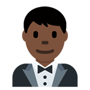 🤵🏿‍♂️ Emoji Mann im Tuxedo: Schwarze Hautfarbe Twitter Twemoji 13.0.1.