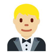 🤵🏼‍♂️ Emoji Hombre Con Esmoquin: Tono De Piel Claro Medio en Twitter Twemoji 13.0.1.