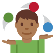 🤹🏾‍♂️ Emoji Jongleur: mitteldunkle Hautfarbe Twitter Twemoji 13.0.1.