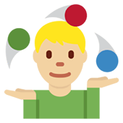 🤹🏼‍♂️ Emoji Jongleur: mittelhelle Hautfarbe Twitter Twemoji 13.0.1.